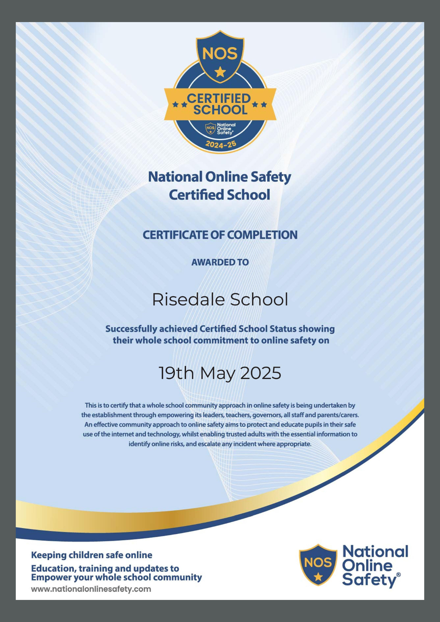 NOS Certificate 24-25